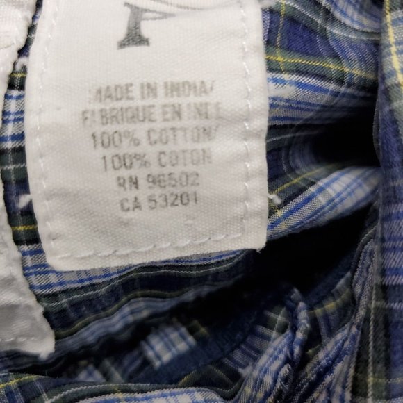 Aeropostale Authentic Fit Plaid Long Sleeve Button Down Shirt Men Small Blue - Picture 6 of 6